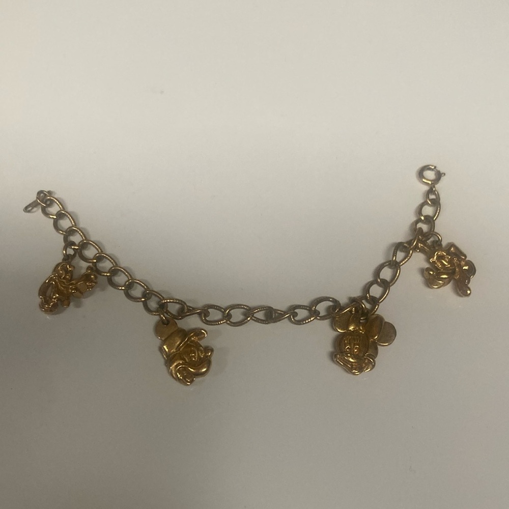 Vintage Gold Disney Charm Bracelet